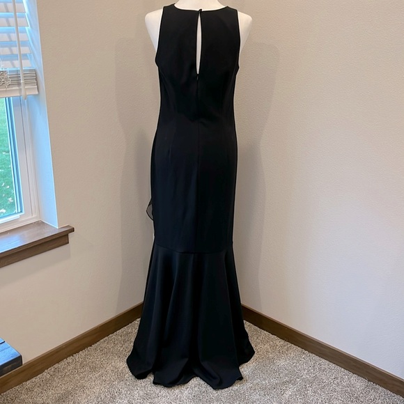 Adrianna Papell Crew Neck Sleeveless Cascading Ruffle High-Low Dress Size 8 - Picture 7 of 12